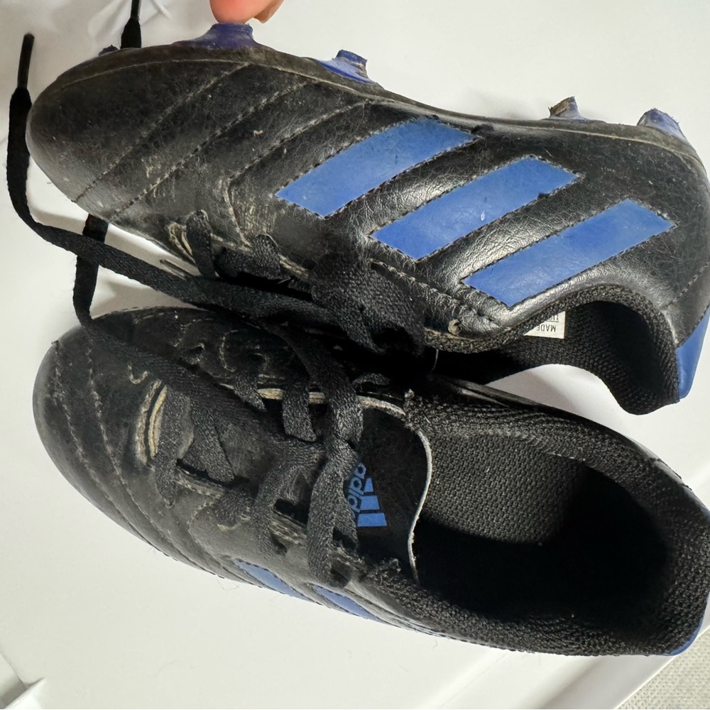 Adidas Black and Blue Athletic Cleats